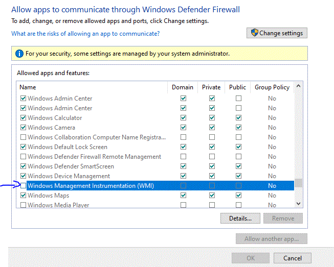 Allow WMI through Firewall in Windows  locally